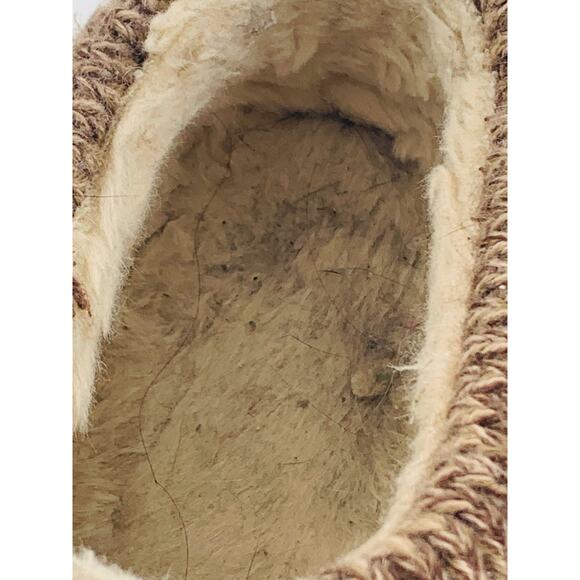 Womens Shoes Size 9 Flats Brown Slippers Leather Clogs Sweater Collar Button - Picture 7 of 10